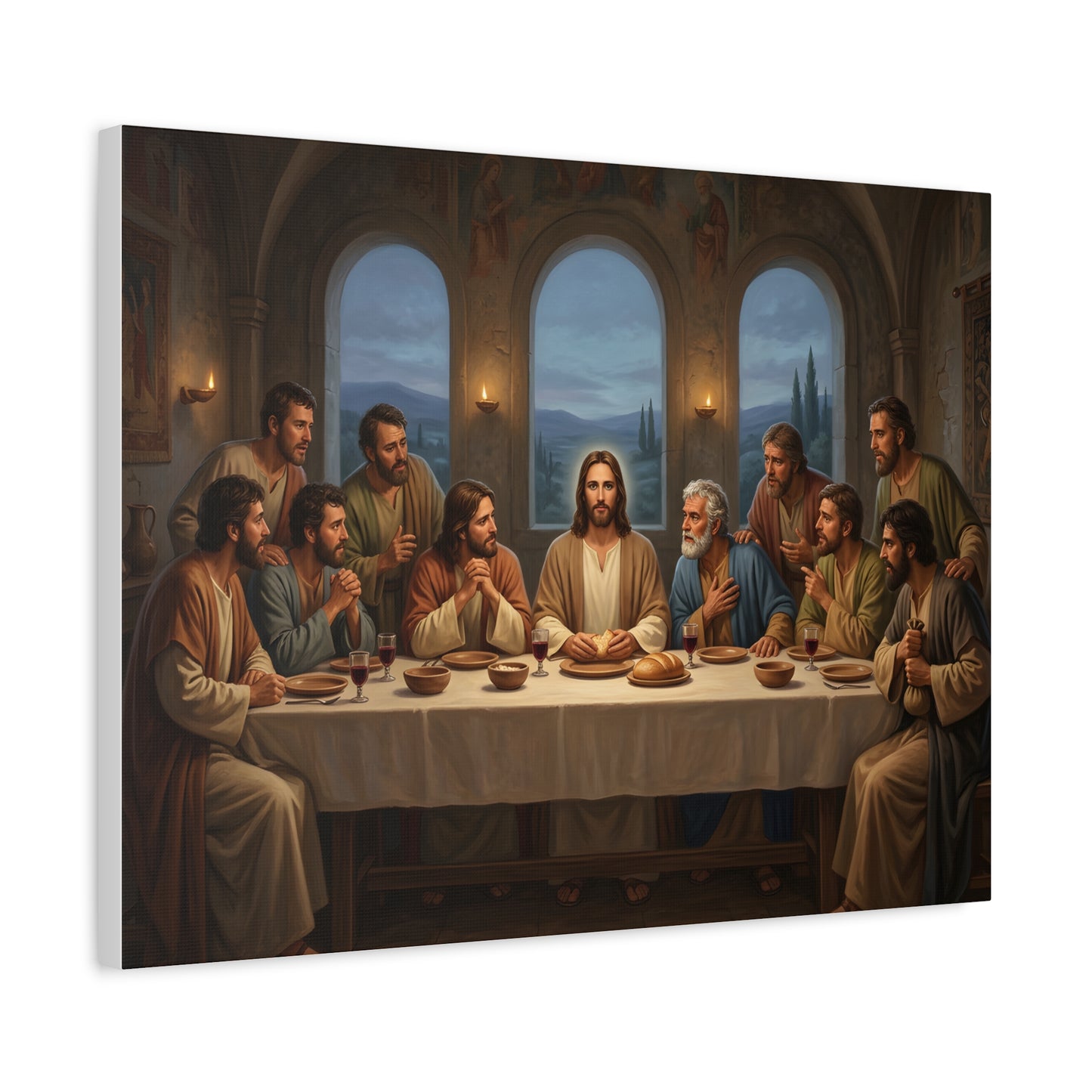 Cool Last Supper Canvas Wall Art Print Large Religious Biblical Faith Home Decor Christian Wall Art Ready to Hang for Living Room