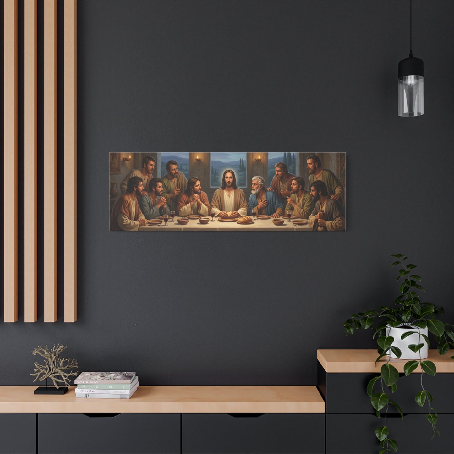 Cool Last Supper Canvas Wall Art Print Large Religious Biblical Faith Home Decor Christian Wall Art Ready to Hang for Living Room