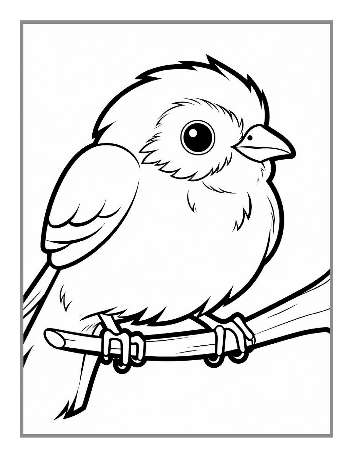 50 Pages Funny Bird Coloring Book Gift for Adults Kids Men Women Boys Girls Children Seniors Cute Exotic Tropical Bird Easy Coloring Book