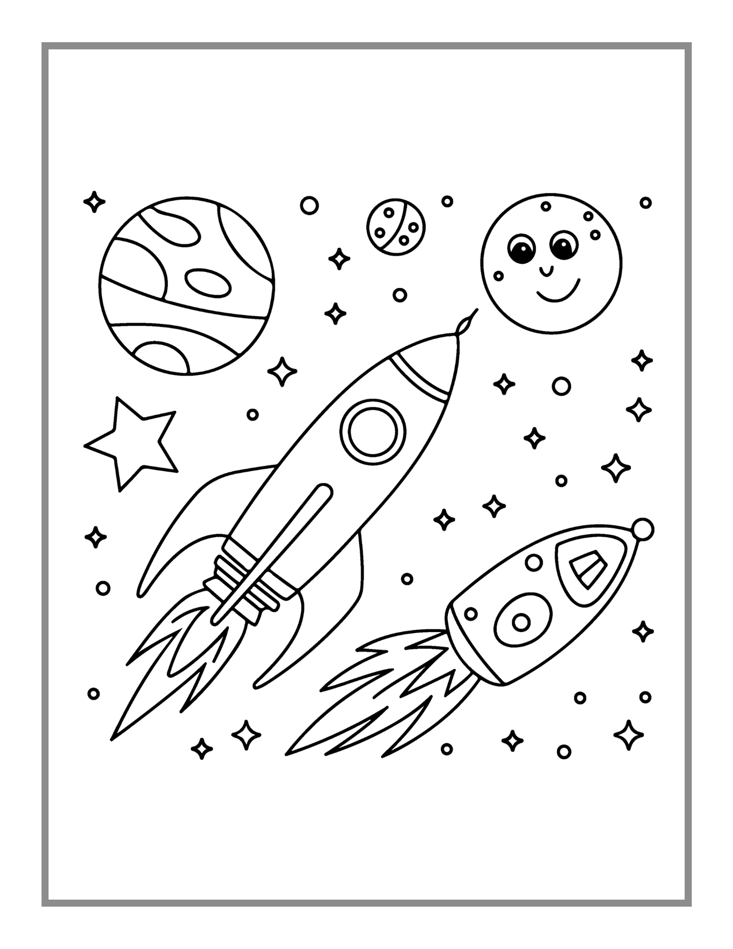 50 Pages Outer Space Galaxy Planet UFO Extraterrestrial Coloring Book Gift for Kids Boys Girls Astronaut Planet Relaxation Coloring Book