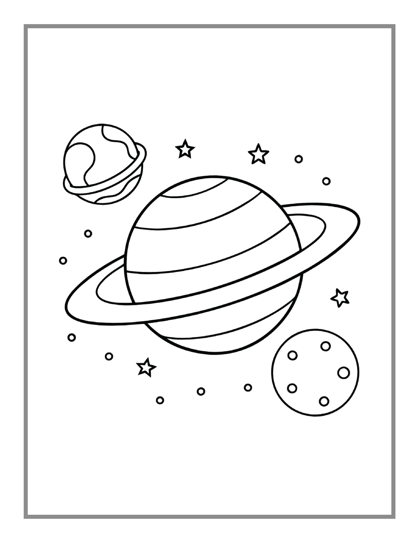 Outer Space Galaxy Planet UFO Extraterrestrial Coloring Book Gift for Kids Boys Girls 50 Pages Elementary Space Coloring Activity Book