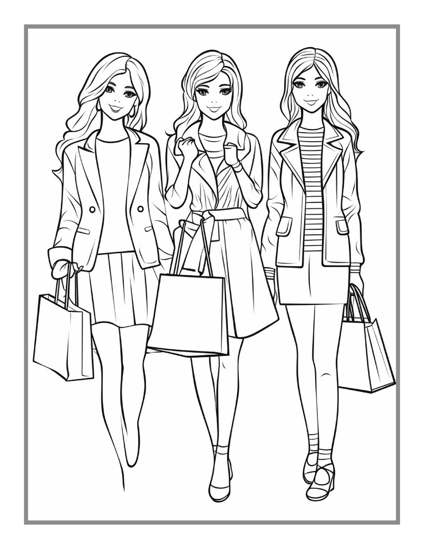 50 Pages Fashion Girl Coloring Book Gift for Adults Men Women Kids Boys Girls Teens Youth Bold and Easy Fashion Coloring Book for Birthday