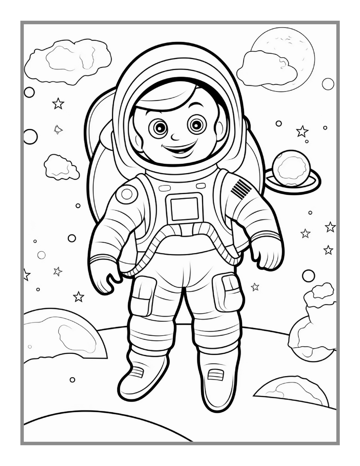 50 Pages Outer Space Galaxy Planet UFO Extraterrestrial Coloring Book Gift for Kids Boys Girls Astronaut Planet Relaxation Coloring Book