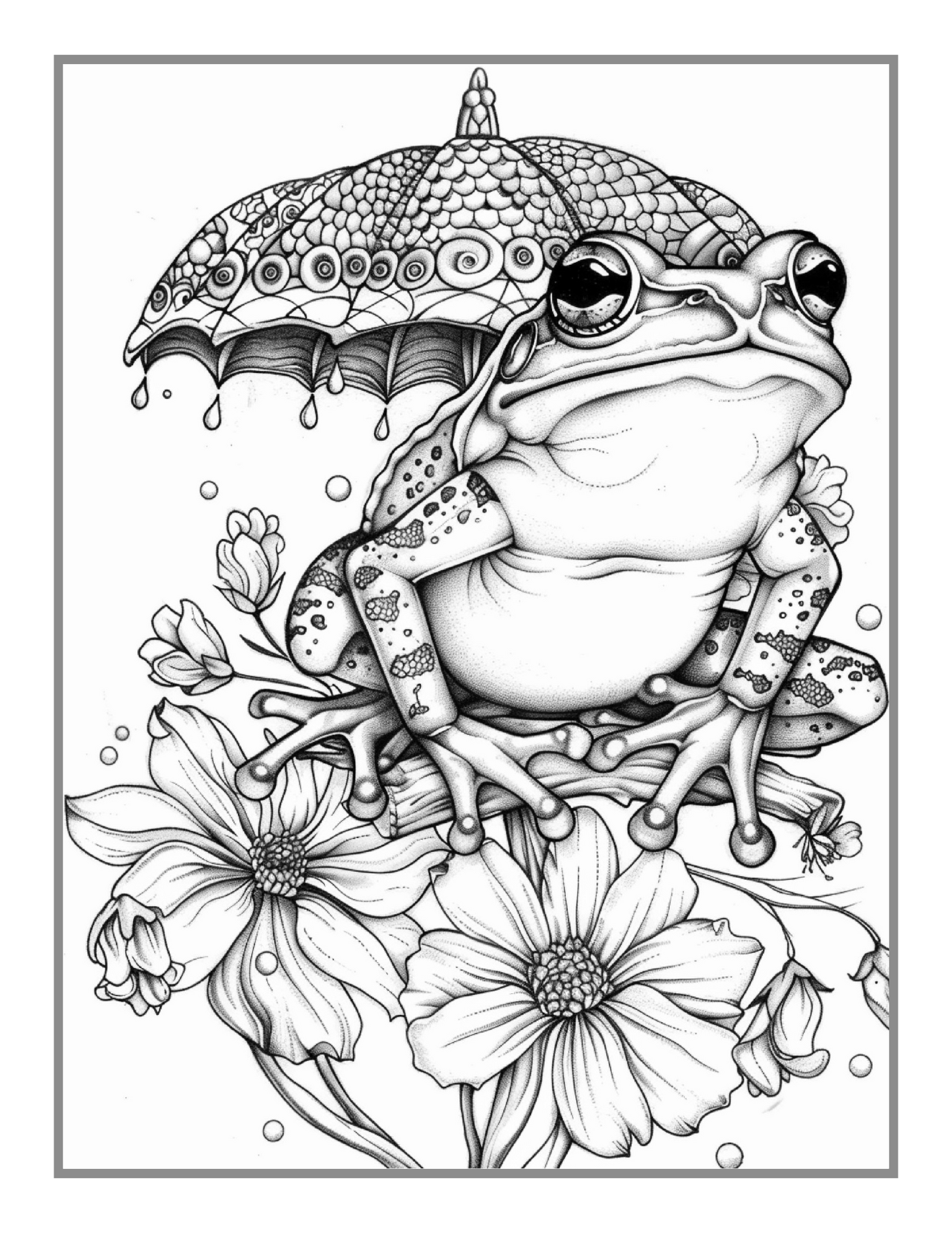 50 Pages Cute Frog Toad Coloring Book Gift for Adults Kids Men Women Boys Girls Teens Frog Toad Coloring Sheets for Children Students