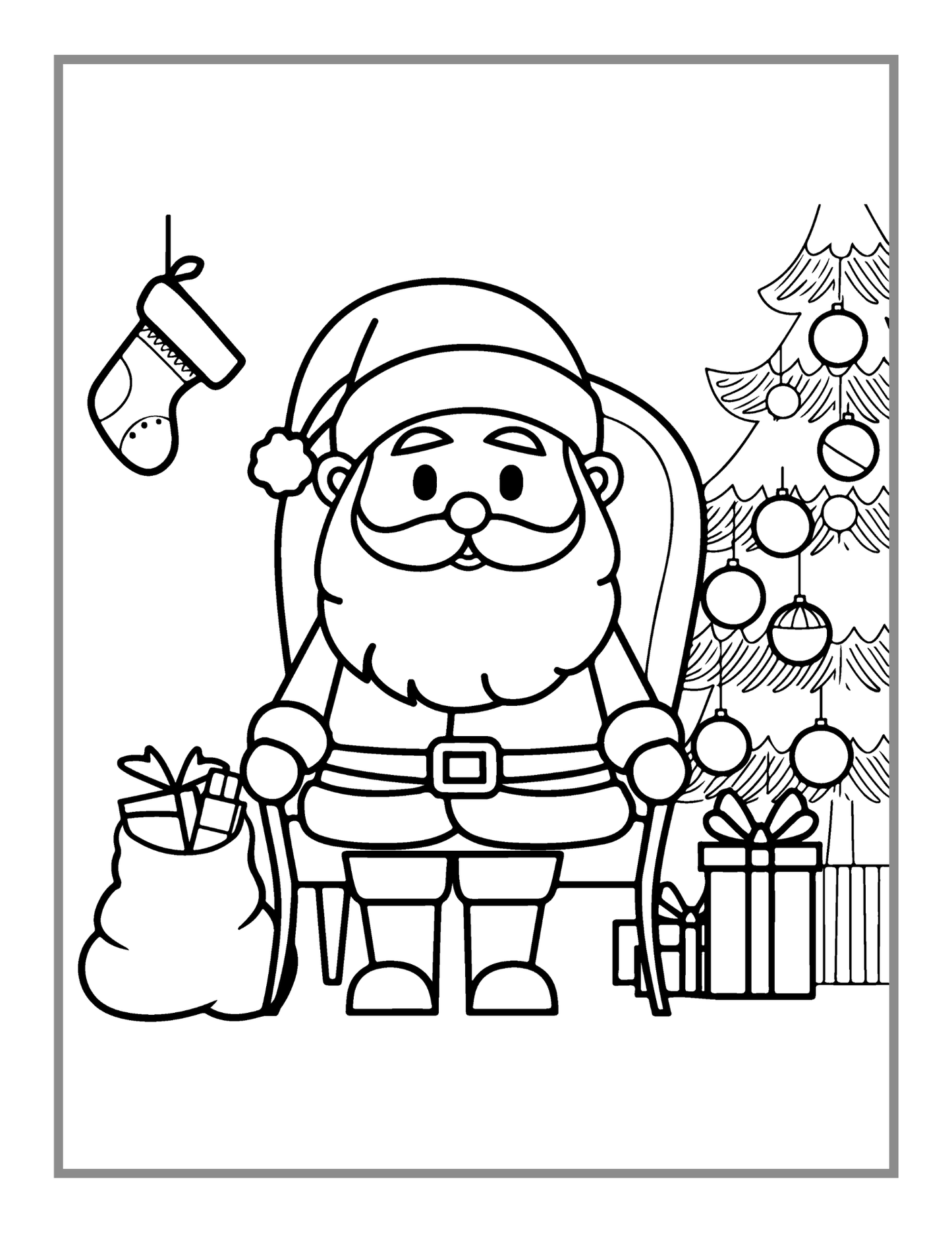 50 Pages Christmas Coloring Book Gift for Adults Men Women Kids Boys Girls Children Cozy Winter Snowman Xmas Tree Design Coloring Book