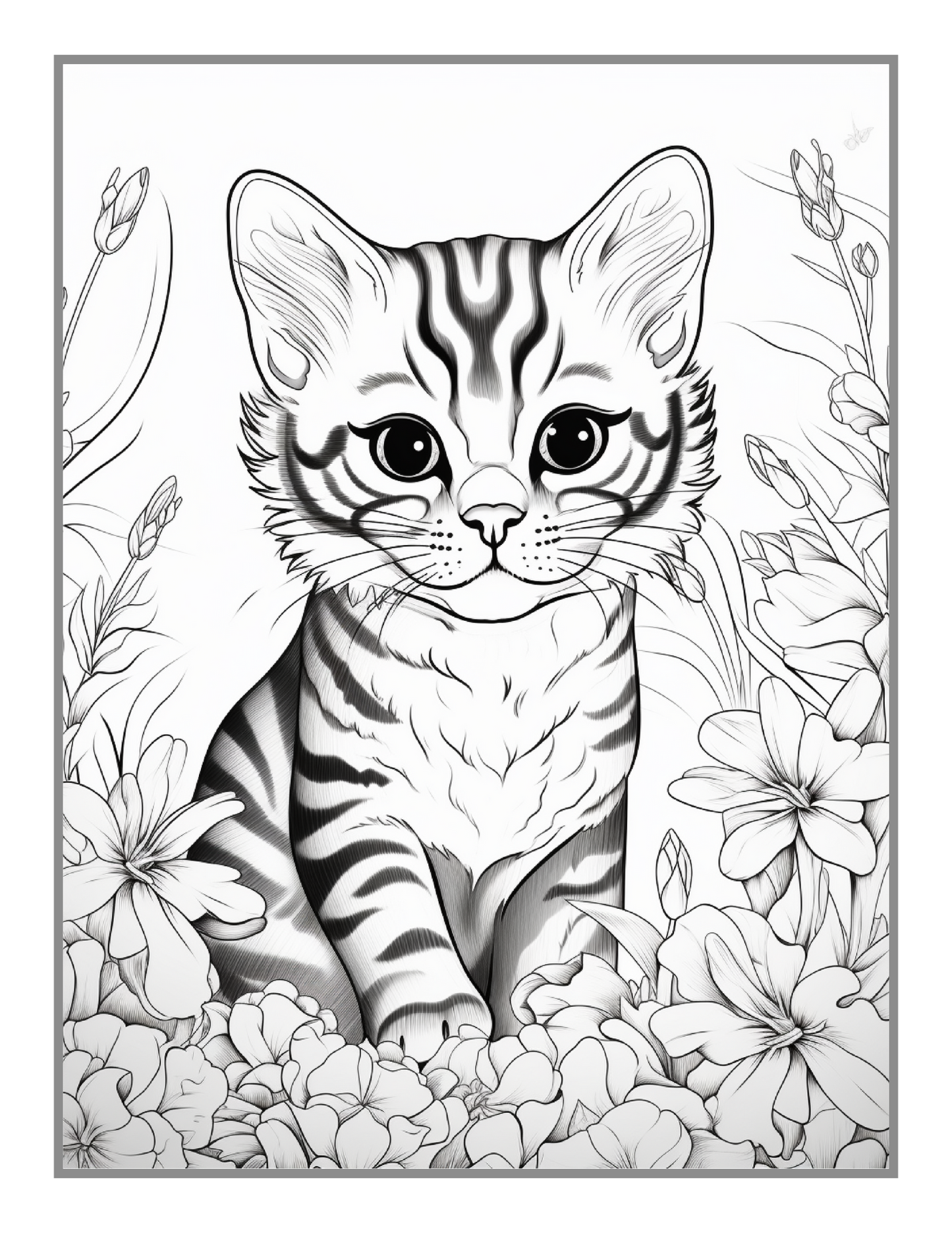 50 Pages Cute Cozy Cat Kitten Kitty Coloring Book Gift for Cat Lover Pet Owner Men Women Adults Kids Boys Girls Teens Funny Animal Coloring