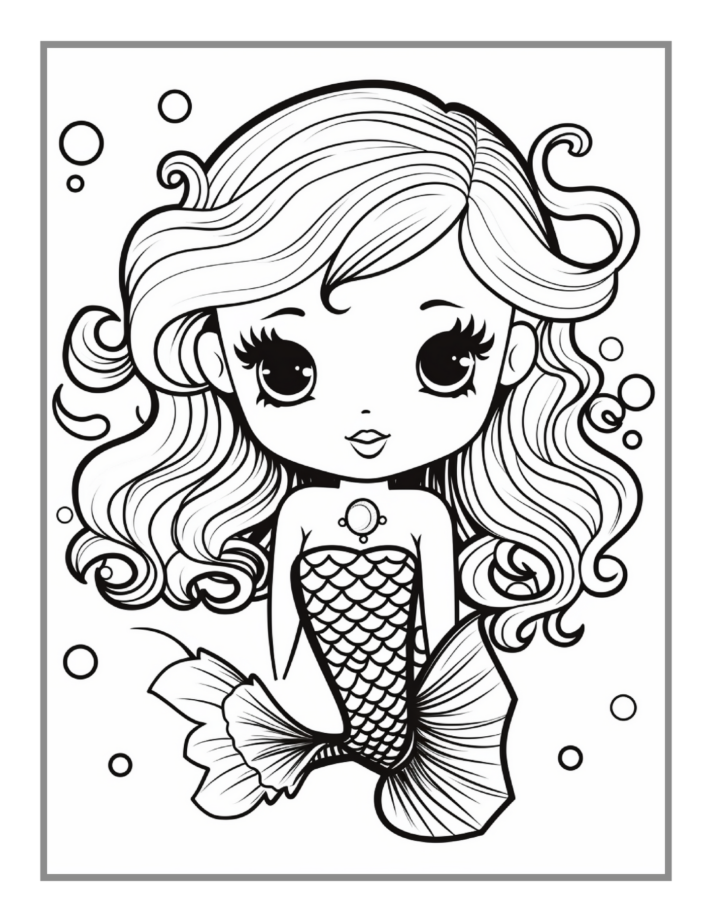 50 Pages Cute Easy Mermaid Coloring Book Gift for Kids Boys Girls Teens Mermaid Sea Creature Coloring Activity Book Adults Kids Relaxation