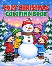 Load image into Gallery viewer, Christmas Coloring Book for Kids Adults Cute Snowman Holiday Activity Printed Softcover Book Bold Easy Winter Holiday Gift Single Sided Page
