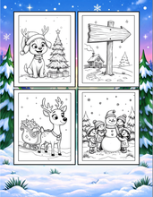 Load image into Gallery viewer, Christmas Coloring Book for Kids Adults Cute Snowman Holiday Activity Printed Softcover Book Bold Easy Winter Holiday Gift Single Sided Page
