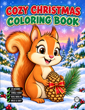 Load image into Gallery viewer, Christmas Coloring Book for Kids Adults Cute Snowman Holiday Activity Printed Softcover Book Bold Easy Winter Holiday Gift Single Sided Page
