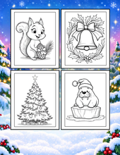 Load image into Gallery viewer, Christmas Coloring Book for Kids Adults Cute Snowman Holiday Activity Printed Softcover Book Bold Easy Winter Holiday Gift Single Sided Page
