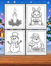 Load image into Gallery viewer, Cozy Christmas Coloring Book for Kids &amp; Adults, Cute Animal Winter Holiday Activity Pages, Bold Easy Printed Paper Physical Christmas Gift
