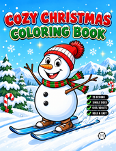Load image into Gallery viewer, Cozy Christmas Coloring Book for Kids &amp; Adults, Cute Animal Winter Holiday Activity Pages, Bold Easy Printed Paper Physical Christmas Gift
