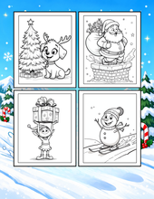 Load image into Gallery viewer, Cozy Christmas Coloring Book for Kids &amp; Adults, Cute Animal Winter Holiday Activity Pages, Bold Easy Printed Paper Physical Christmas Gift

