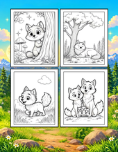 Load image into Gallery viewer, Cute Wolf Coloring Book for Kids and Adults, Bold and Easy Printed Coloring Book, 25 Single-Sided Wolf Designs, Animal Gift for All Ages
