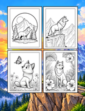 Load image into Gallery viewer, Cute Wolf Coloring Book for Kids and Adults, Bold and Easy Printed Coloring Book, 25 Single-Sided Wolf Designs, Animal Gift for All Ages
