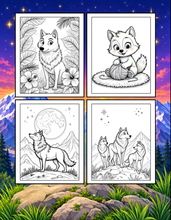 Load image into Gallery viewer, Cute Wolf Coloring Book for Kids and Adults, Bold and Easy Printed Coloring Book, 25 Single-Sided Wolf Designs, Animal Gift for All Ages

