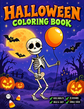 Load image into Gallery viewer, Halloween Coloring Book for Adults Kids, Printed Physical Book, 25 Bold Easy Spooky Designs, Single-Sided Pages, Perfect Halloween Gift
