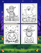 Load image into Gallery viewer, Halloween Coloring Book for Adults Kids, Printed Physical Book, 25 Bold Easy Spooky Designs, Single-Sided Pages, Perfect Halloween Gift
