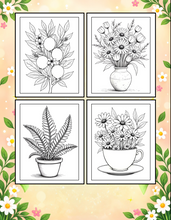 Load image into Gallery viewer, Botanical Coloring Book for Adults and Kids, Printed Physical Book, 25 Bold Easy Plant Designs, Single Sided Nature Art Therapy Gift
