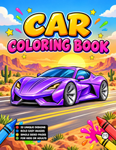 Load image into Gallery viewer, Printed Car Coloring Book for Kids Adults 25 Easy Vehicle Designs Physical Auto Activity Book Single Sided Pages Race Cars Off Road
