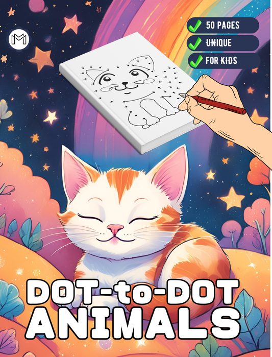 50 Pages Dot to Dot Animal Lover Activity Book Gift Kids Ages Boys Girls Teens Preschool Toddlers Bold and Easy Dot to Dot Animal Drawing