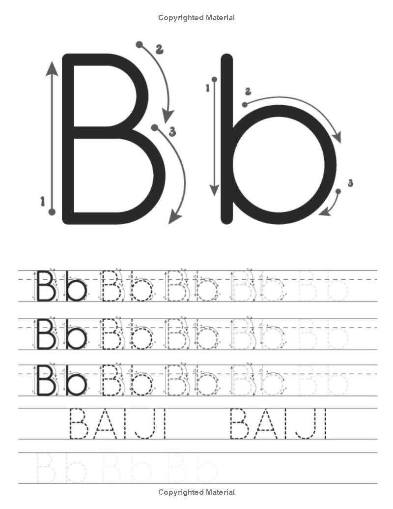 100 Pages Big Alphabet Letter Number Tracing Preschool Homeschool Kindergarten Handwriting Practice Learn to Write Preschool Alphabet Book