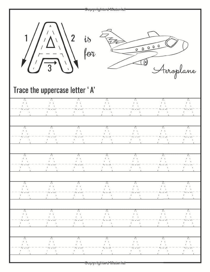50 Pages Big Alphabet Letter Number Tracing Preschool Homeschool Kindergarten Handwriting Practice Learn to Write Preschool Alphabet Book