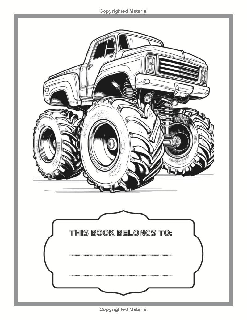 Monster Truck Coloring Book 30 Pages Truck Coloring Book For Kids Giant Monster Truck Coloring Sheet Gift Truck Coloring Books For Boys