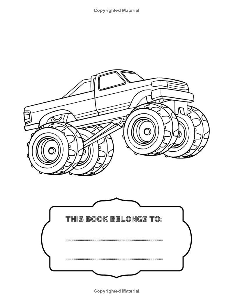 Monster Truck Coloring Book 30 Pages Truck Coloring Book For Kids Giant Monster Truck Coloring Sheet Gift Truck Coloring Books For Boys