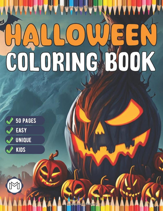 50 Pages Halloween Coloring Book for Kids Halloween Coloring Books for Kids Ages 8-12 Ghost Halloween Coloring Book for Kids Ages 4-8 Gift