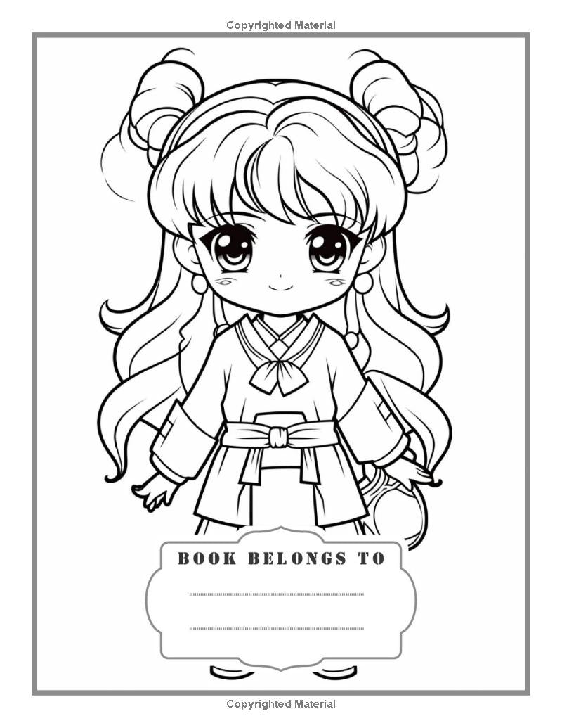 Animation Coloring Book Japanese Animation Coloring Pages Anime Coloring Book For Kids: