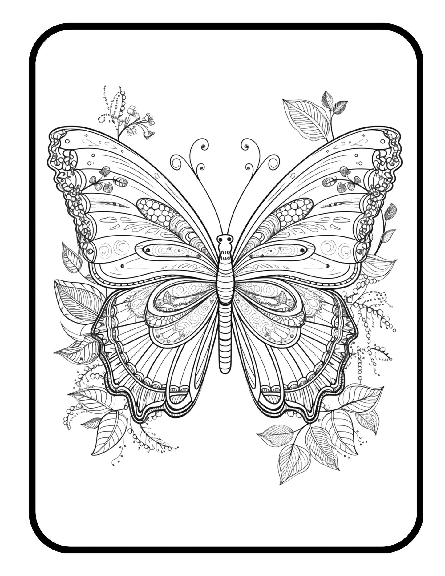 Beautiful Butterfly Coloring Book For Adults Kids 50 Pages Coloring Pages Gift Beautiful Butterfly Painting Activity Animal Coloring Sheets