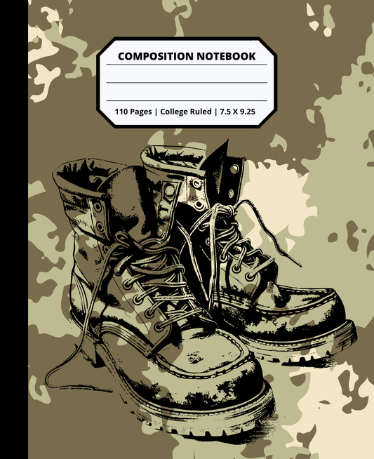 Military Army Design Composition Notebook for Adults Kids Boys Girls Teens Cute Military Camouflage Notebook Gift for Cadets or Patriots