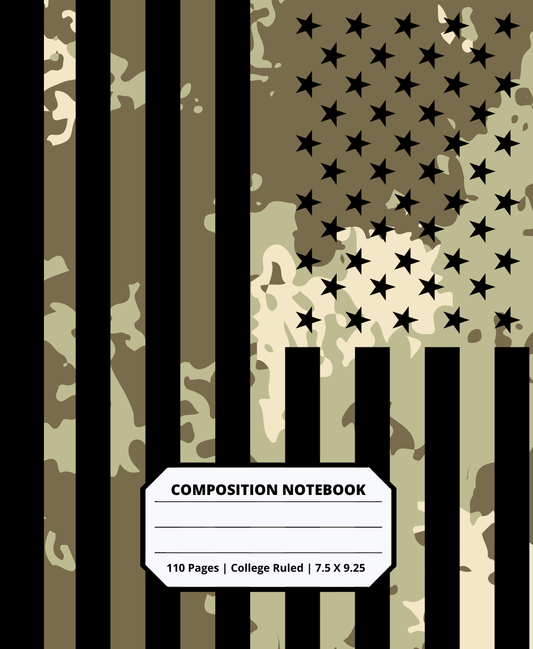 Military Army Design Composition Notebook for Adults Kids Boys Girls Teens Cute Military Camouflage Notebook Gift for Cadets or Patriots