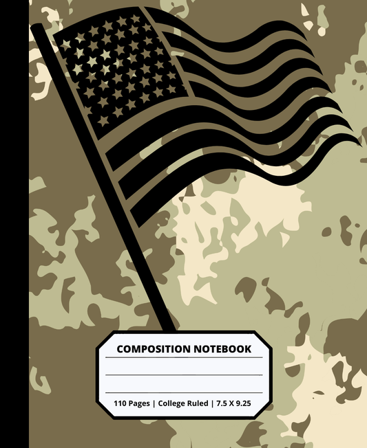 Military Army Design Composition Notebook for Adults Kids Boys Girls Teens Cute Military Camouflage Notebook Gift for Cadets or Patriots