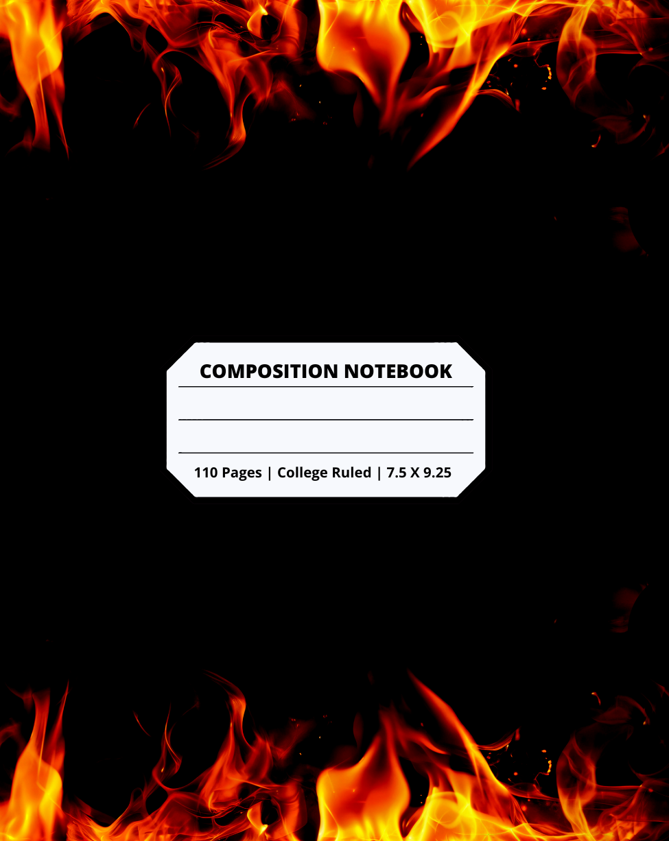 Firefighter Composition Notebook for Adults Kids Boys Girls Teens 110 Pages College Ruled 7.5 x 9.25 Lined Paper Composition Book