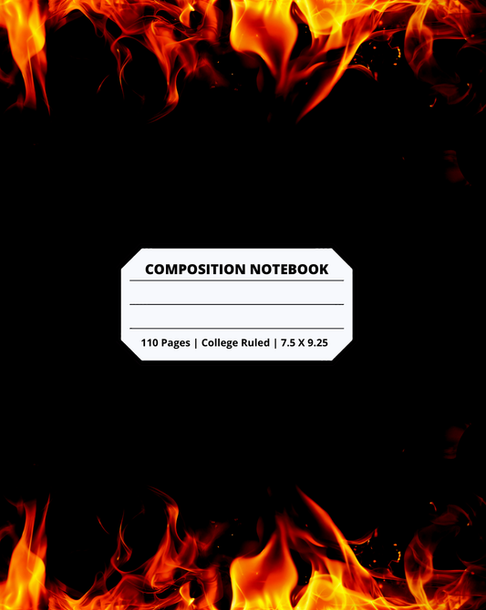 Firefighter Composition Notebook for Adults Kids Boys Girls Teens 110 Pages College Ruled 7.5 x 9.25 Lined Paper Composition Book