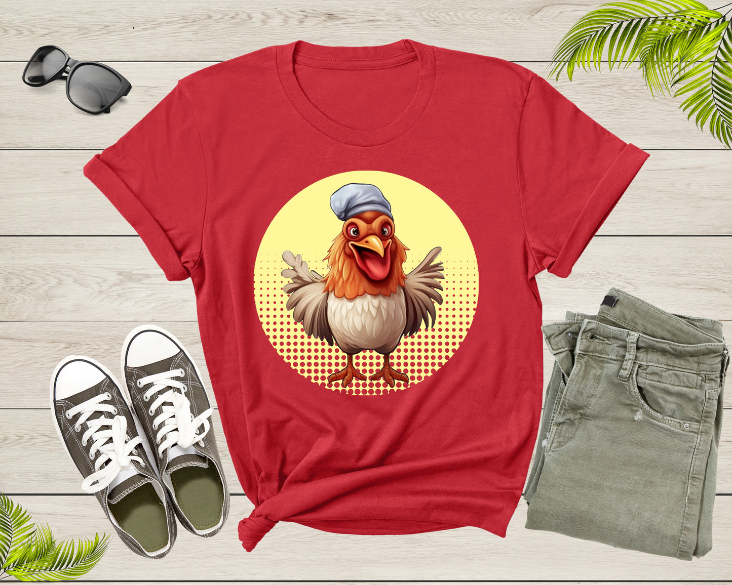 Funny Chicken Chef Gift For Chicken Lovers Cute Rooster T-shirt Farm Life Farmer Chicken Shirt For Men Women Kids Boys Girls Youth Tshirt