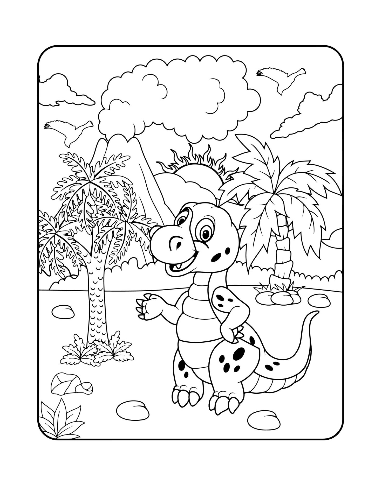 Dino Coloring Book Gift 50 Pages Dinosaur Activity Coloring Book Cute Baby Dinosaur Coloring Book Young Kids Adults Dinosaur Coloring Pages
