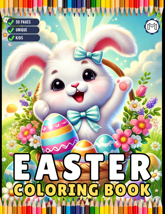 Easter Eggs and Bunny Coloring Book 50 Pages Easter Coloring Book Gift for Kids Boys Girls Teens Youth Bold and Easy Easter Coloring Sheets