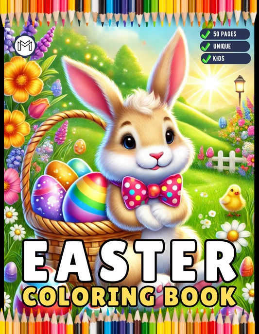 50 Pages Easter Coloring Book Gift for Kids Boys Girls Teens Youth Easter Eggs and Bunny Coloring Book Bold and Easy Easter Coloring Sheets