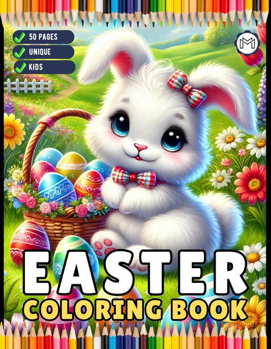 50 Pages Easter Coloring Book Gift for Kids Boys Girls Teens Youth Bold and Easy Easter Coloring Sheets for Children Stress Relief Coloring