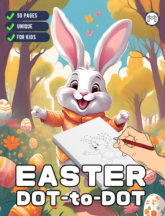 Easter Bunny Rabbit and Eggs Dot to Dot Activity Coloring Book Gift for Kids Preschool Ages Boys Girls Teens Youth 50 Pages Puzzle Activity