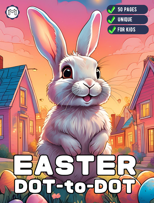 Easter Lover Dot to Dot Book 50 Pages Easter Bunny Rabbit and Eggs Dot to Dot Activity Coloring Book Gift for Kids Preschool Ages Boys Girls