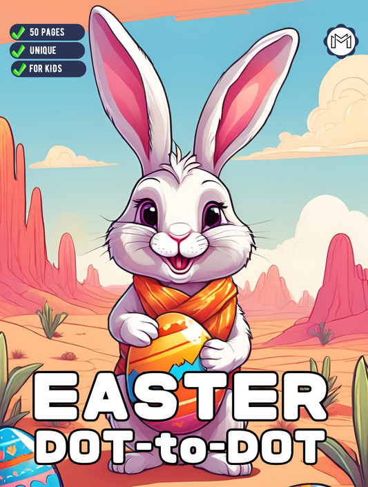 50 Pages Bold and Easy Dot to Dot Easter Drawing Worksheets Book Easter Bunny Rabbit and Eggs Dot to Dot Activity Coloring Book Gift Kids
