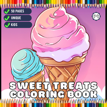 Load image into Gallery viewer, 50 Pages Bold and Easy Sweet Treats Food Coloring Book Gift for Kids Boys Girls Young Teens Children Youth Food Drink Sweets Coloring Book
