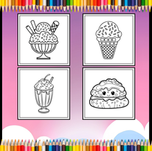 Load image into Gallery viewer, 50 Pages Bold and Easy Sweet Treats Food Coloring Book Gift for Kids Boys Girls Young Teens Children Youth Food Drink Sweets Coloring Book
