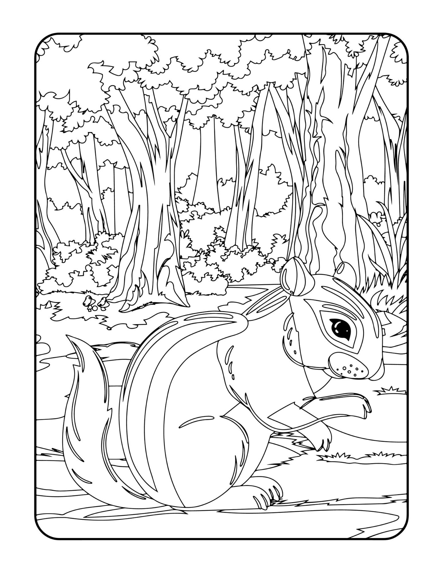 Forest Animals Coloring Book for Kids Adults Coloring Book Gift Coloring Pages Kids Colouring Book for Kids Coloring Pages Gift for Adults