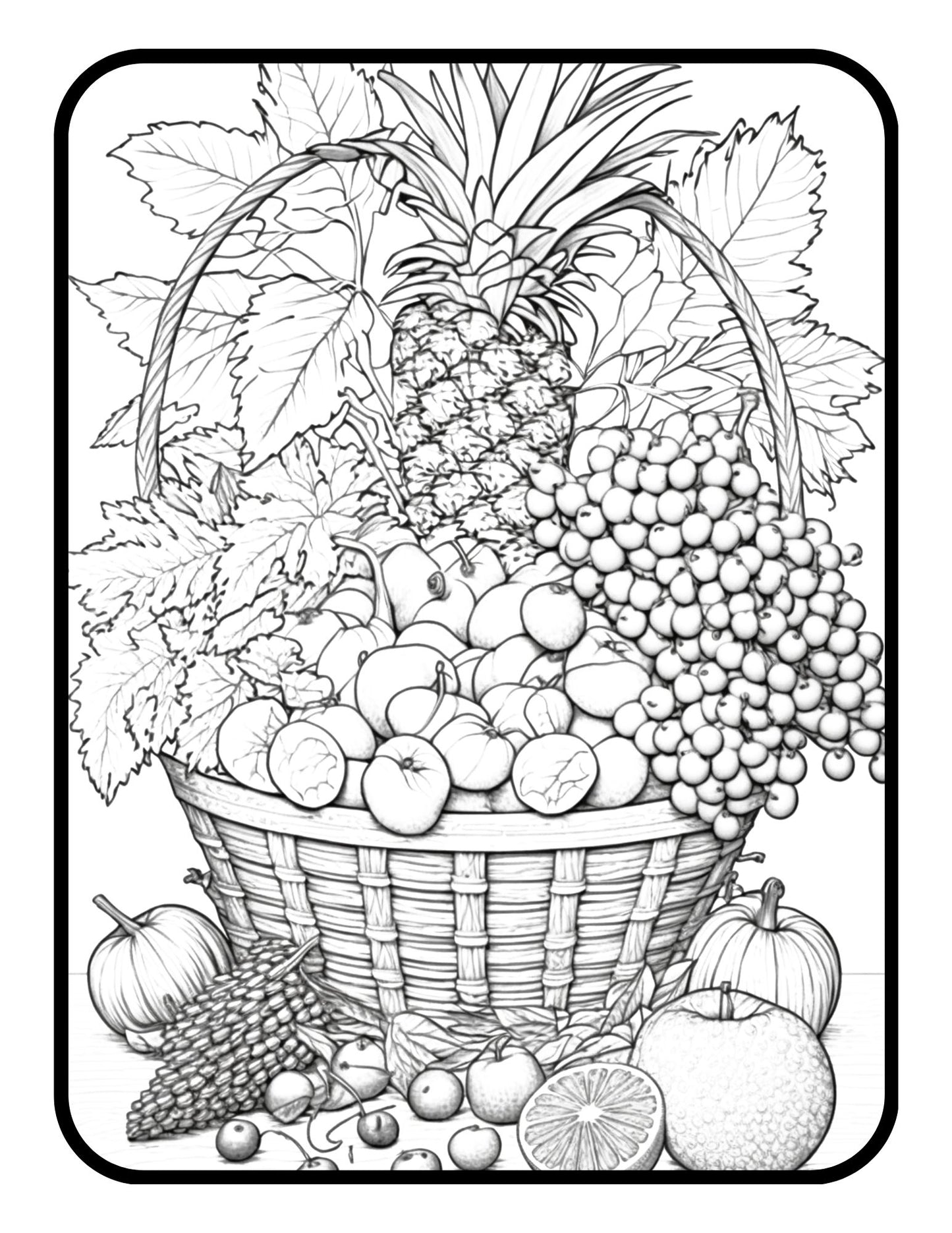 Fruit Coloring Book For Adults Kids Boys Girls 50 Pages Tropical Fruits Coloring Book Fruit Lovers Mothers Day Gifts Coloring Pages Book